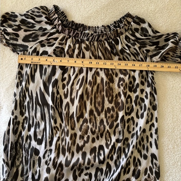 Alberto Makali Leopard prin Off Shoulder Long Sleeve Women’s Top Size Large - Picture 7 of 9
